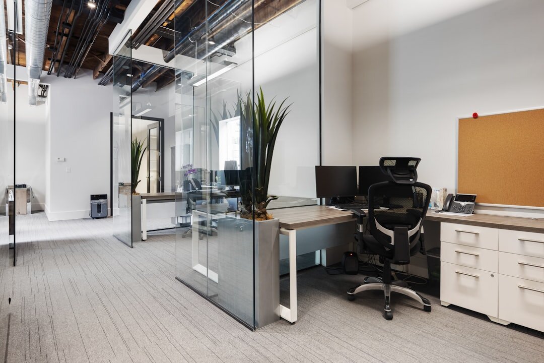 calm office workspace